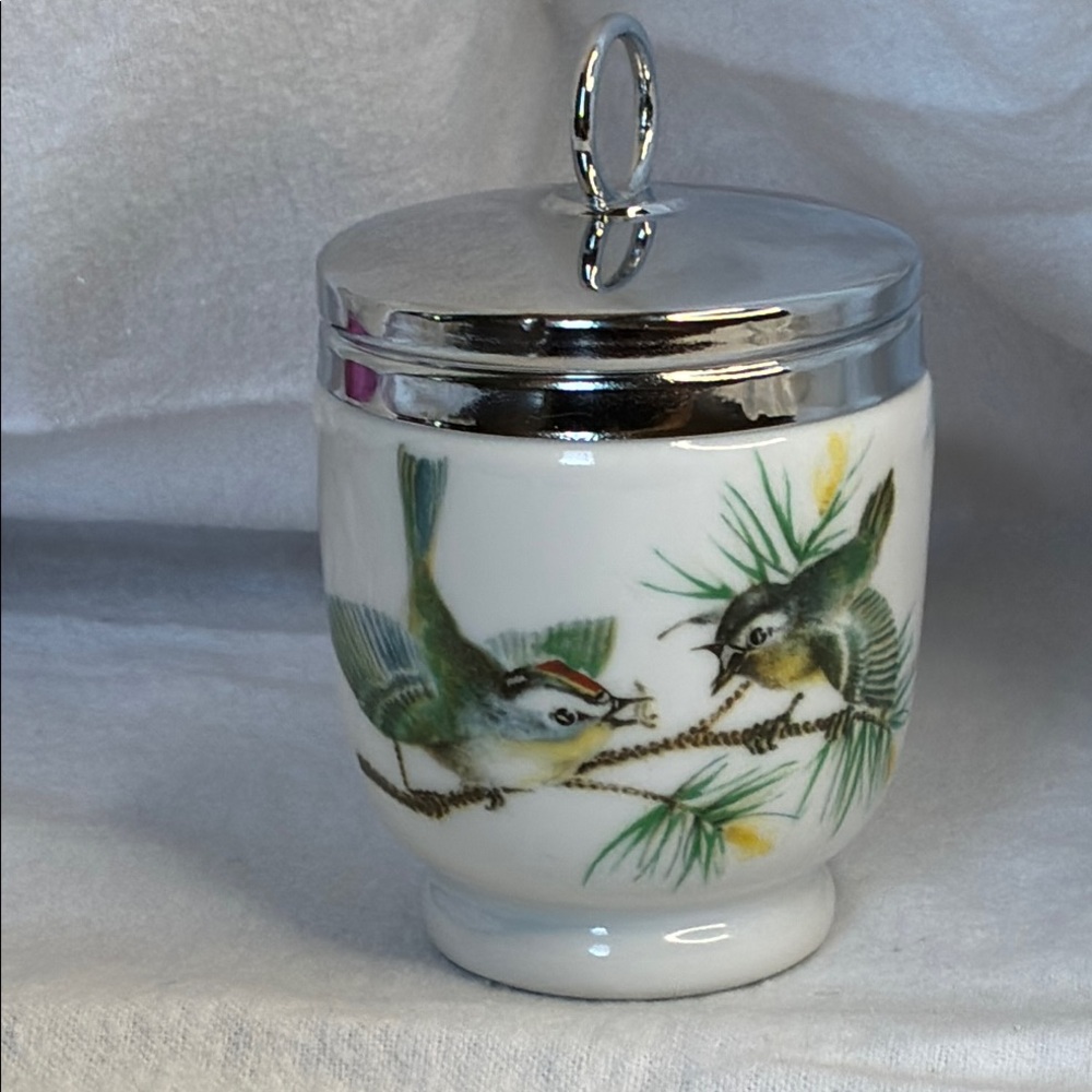 Vintage Royal Worcester Porcelain Egg Coddler Made in England - Screw on Lid